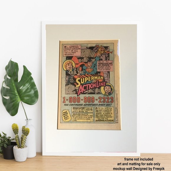 Superman action hotline Art matted DC comics - Picture 3 of 3